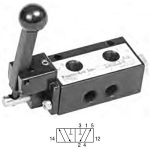Fabco-Air 18 Series 4-Way Hand Lever Valve (Detented) 1/8" NPT